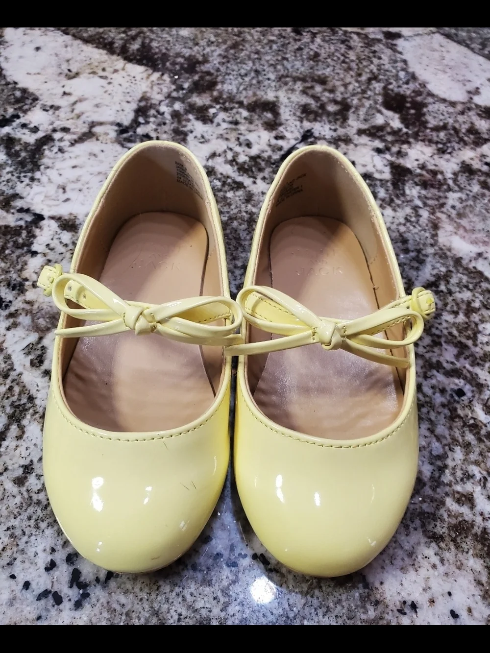 Janie and Jack Little Girls Yellow Mary Jane Ballet Flats 9